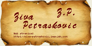 Živa Petrašković vizit kartica